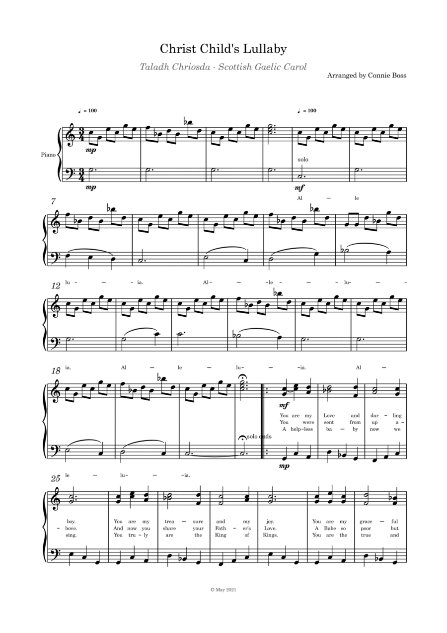 Christ Child's Lullaby (Taladh Chriosda) - Piano solo Piano Solo scores gallery preview page 1