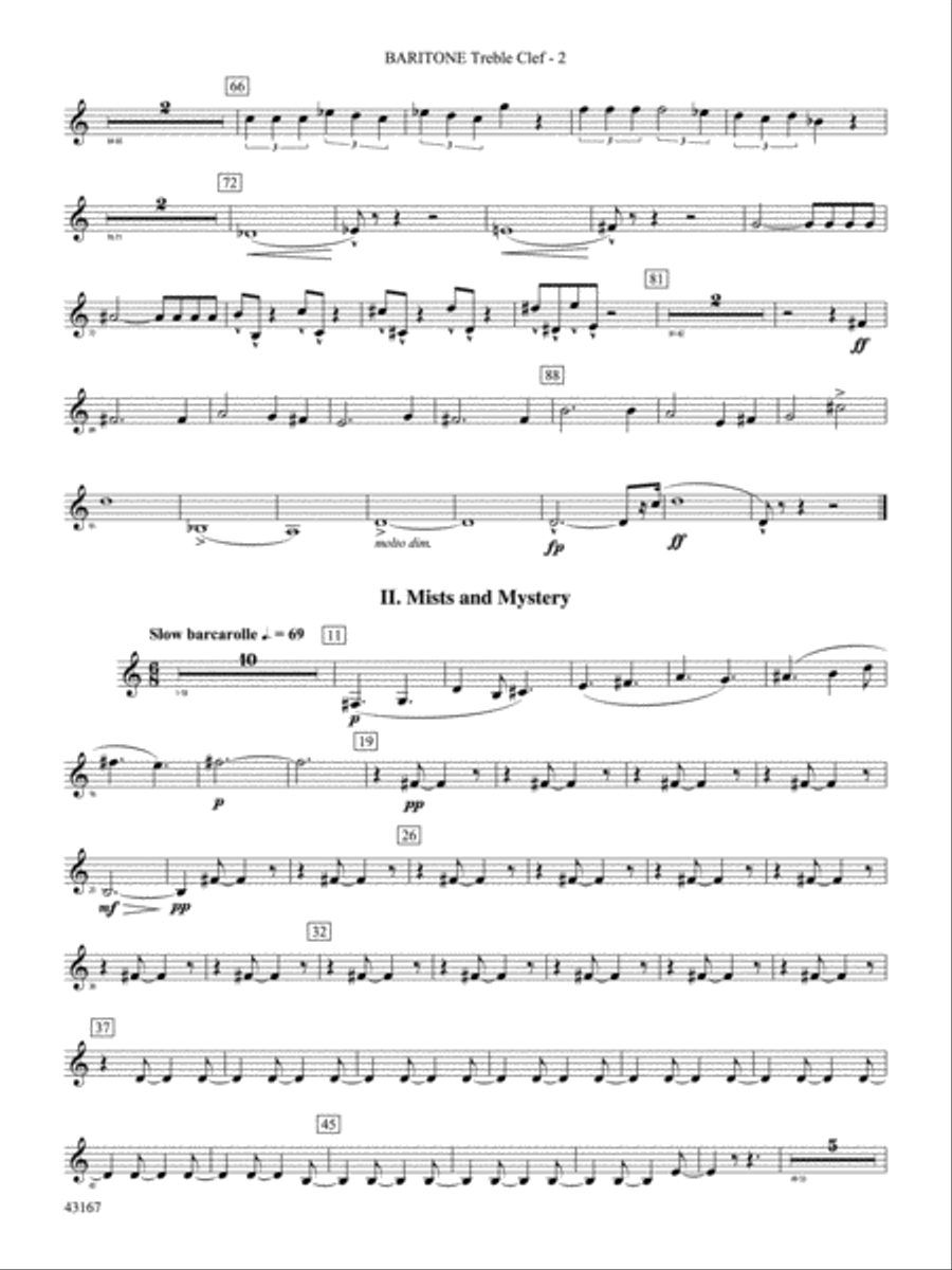 Down to the Sea in Ships (from the NBC TV Film Project 20): Baritone T.C. Concert Band scores gallery preview page 2