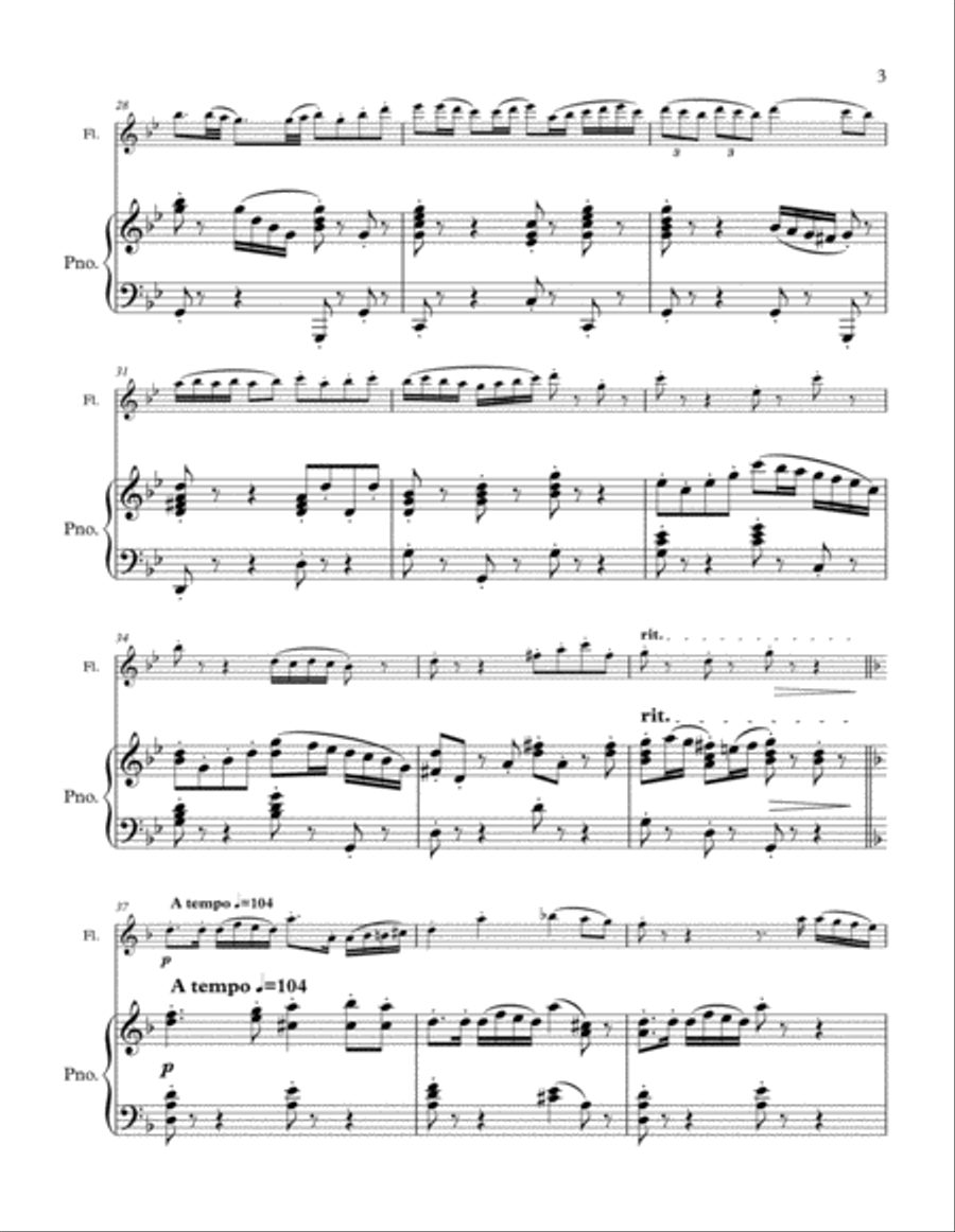 Korobeiniki (flute and piano) Flute Solo scores gallery preview page 3