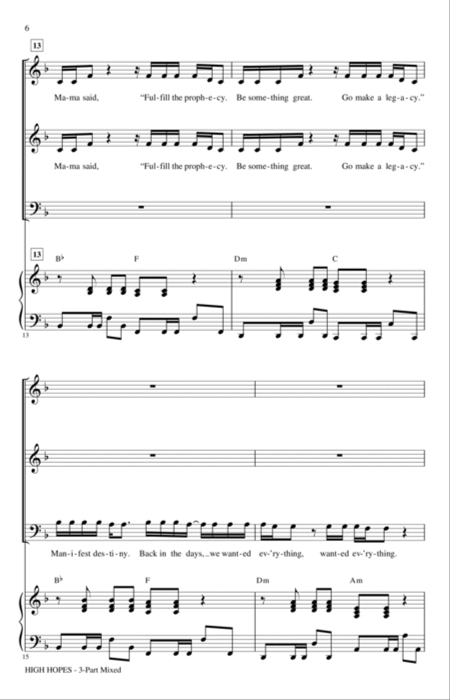 High Hopes (arr. Audrey Snyder) 3-Part scores gallery preview page 4