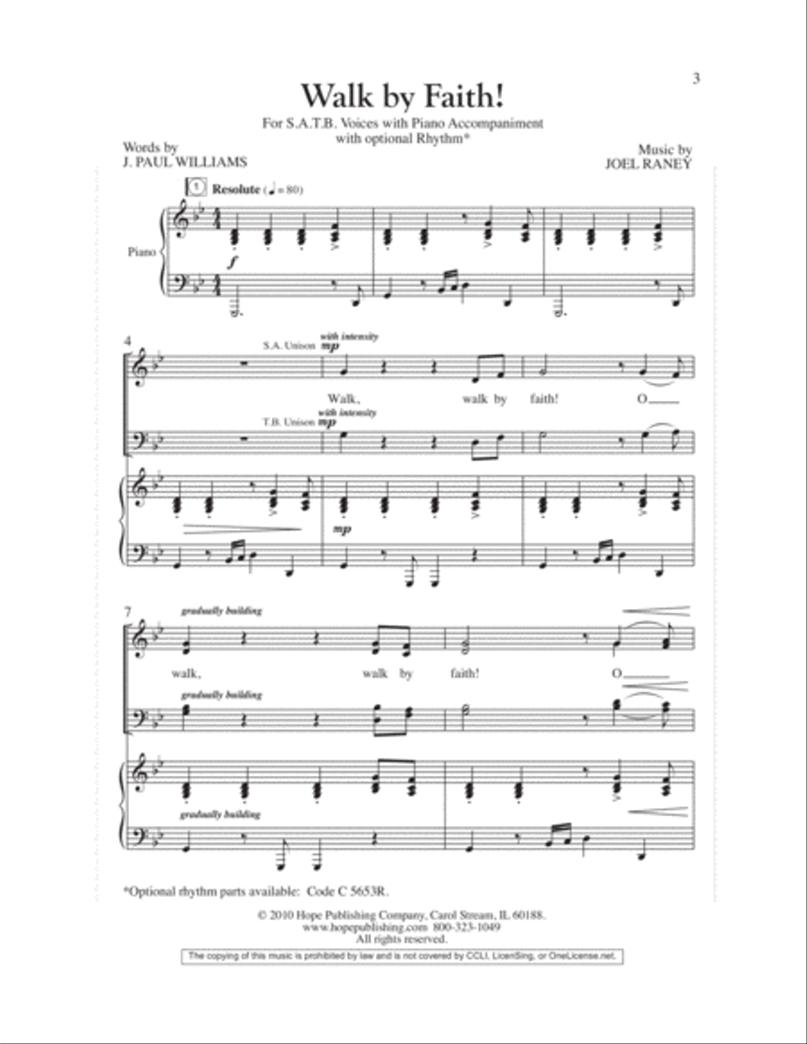 Walk by Faith! 4-Part scores gallery preview page 4