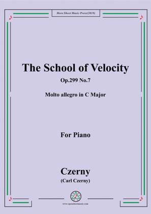 Book cover for Czerny-The School of Velocity,Op.299 No.7,Molto allegro in C Major,for Piano