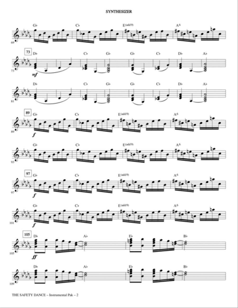 The Safety Dance - Synthesizer Choir scores gallery preview page 2
