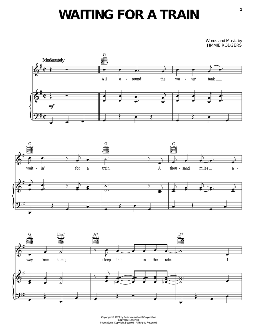 Waiting For A Train Waiting For A Train Acoustic Guitar scores gallery preview page 1