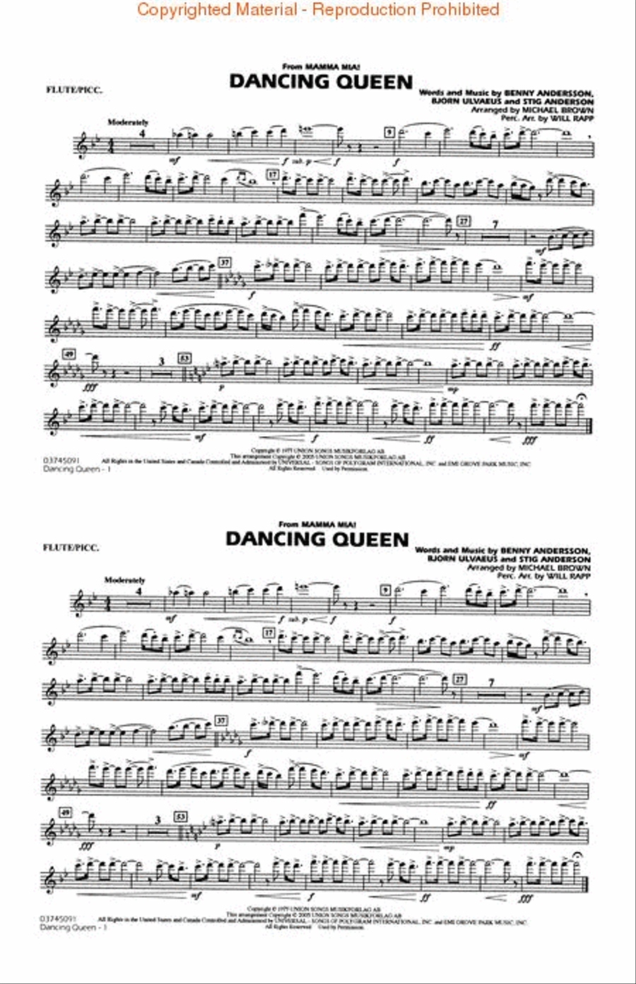 Dancing Queen (from Mamma Mia!) Marching Band scores gallery preview page 4