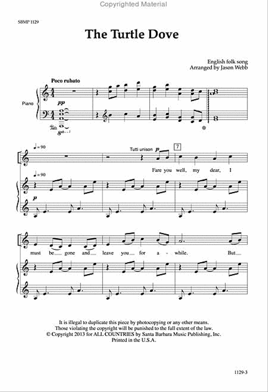 The Turtle Dove - SSA Octavo SSA scores gallery preview page 2