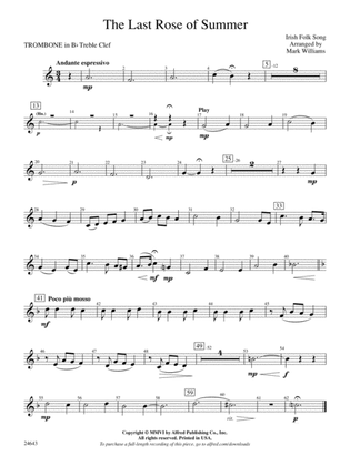 The Last Rose of Summer: (wp) 1st B-flat Trombone T.C.