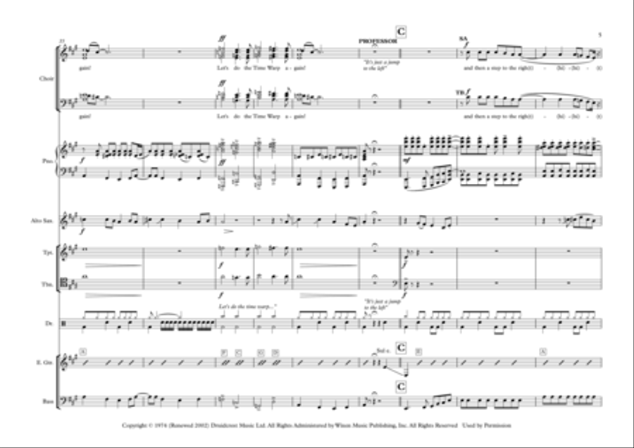 Time Warp Time Warp Choir scores gallery preview page 5