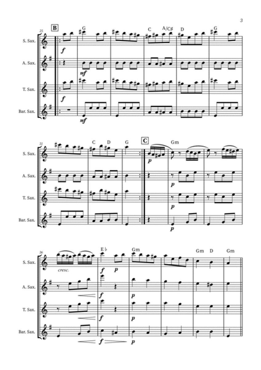 Turkish March - Saxophone Quartet + CHORDS image number null