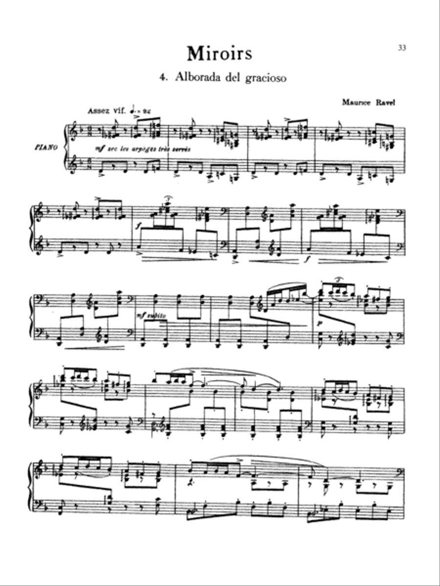 Ravel: Miroirs Piano Solo scores gallery preview page 1