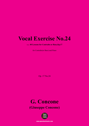 G. Concone-Vocal Exercise No.24,for Contralto(or Bass) and Piano