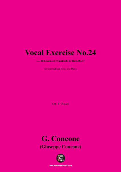 G. Concone-Vocal Exercise No.24,for Contralto(or Bass) and Piano image number null