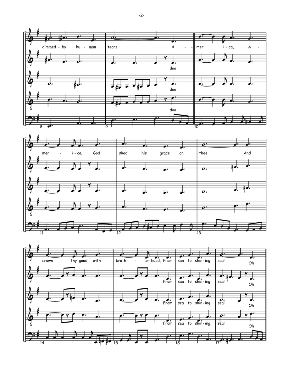 America The Beautiful 4-Part scores gallery preview page 2