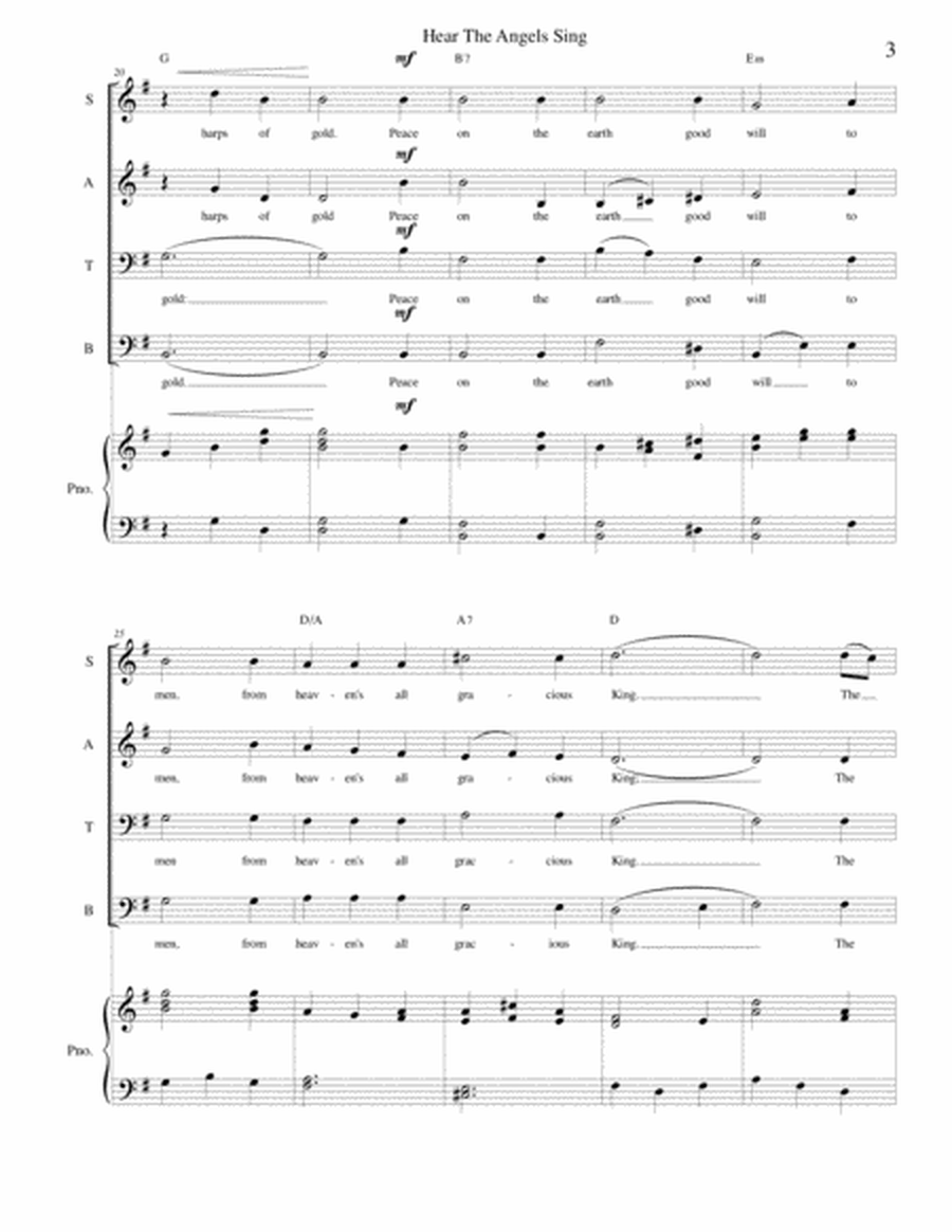 Hear the Angels Sing - (Christmas Medley) SATB and piano image number null
