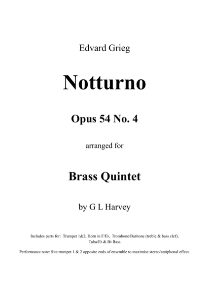Notturno, Opus 54 No. 4 (Flexible Brass Quintet) image number null