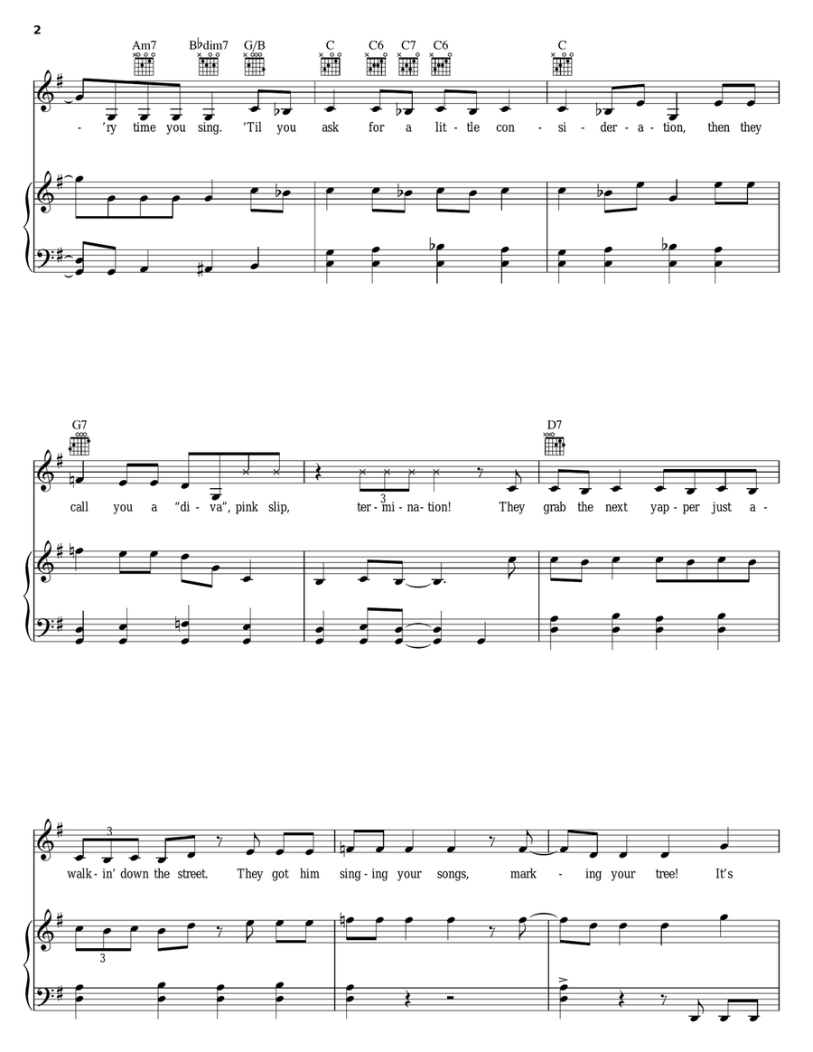 Good Doggie.....No Bone! Piano, Vocal, Guitar scores gallery preview page 2
