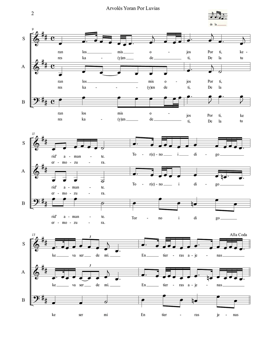 Arvolés Yoran Por Luvias 3-Part scores gallery preview page 2