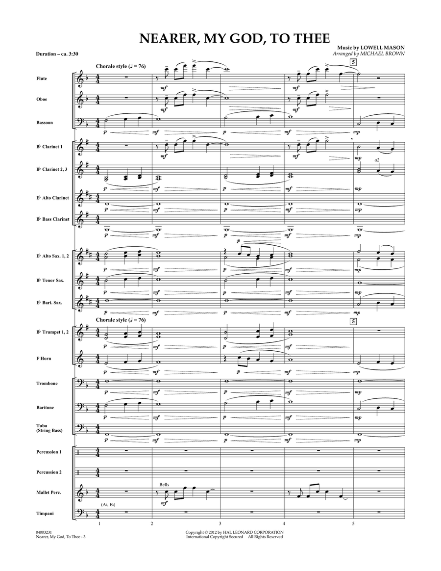 Nearer, My God, To Thee - Full Score Concert Band scores gallery preview page 2