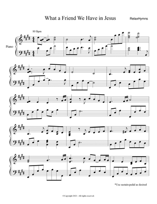 PIANO - What a Friend We have in Jesus (Piano Hymns Sheet Music PDF)