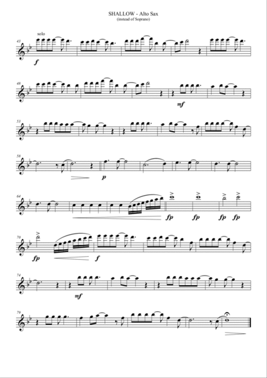 Shallow Shallow Saxophone Quartet scores gallery preview page 4