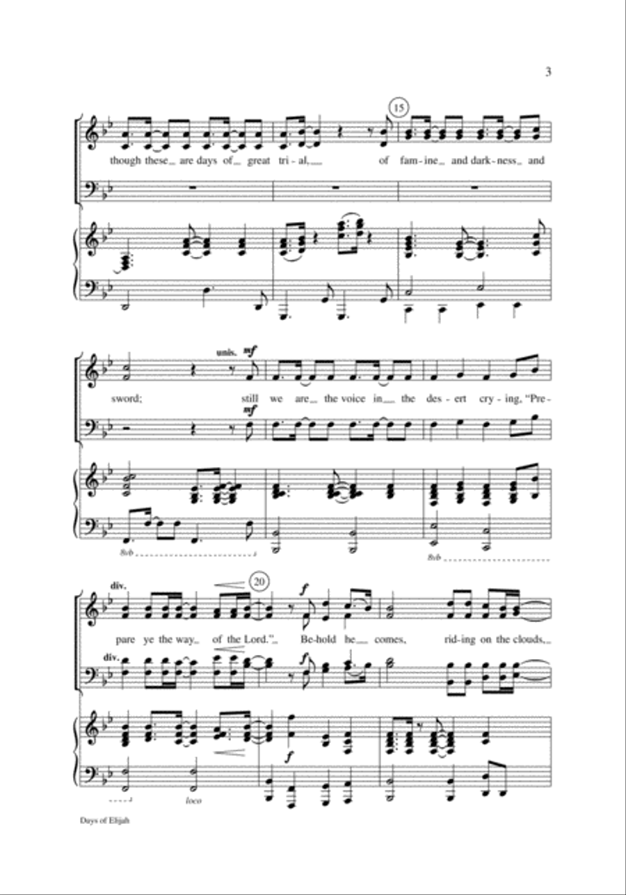Days of Elijah 4-Part scores gallery preview page 3