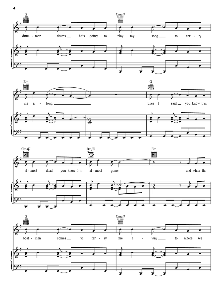 Brendan's Death Song Piano, Vocal, Guitar scores gallery preview page 4