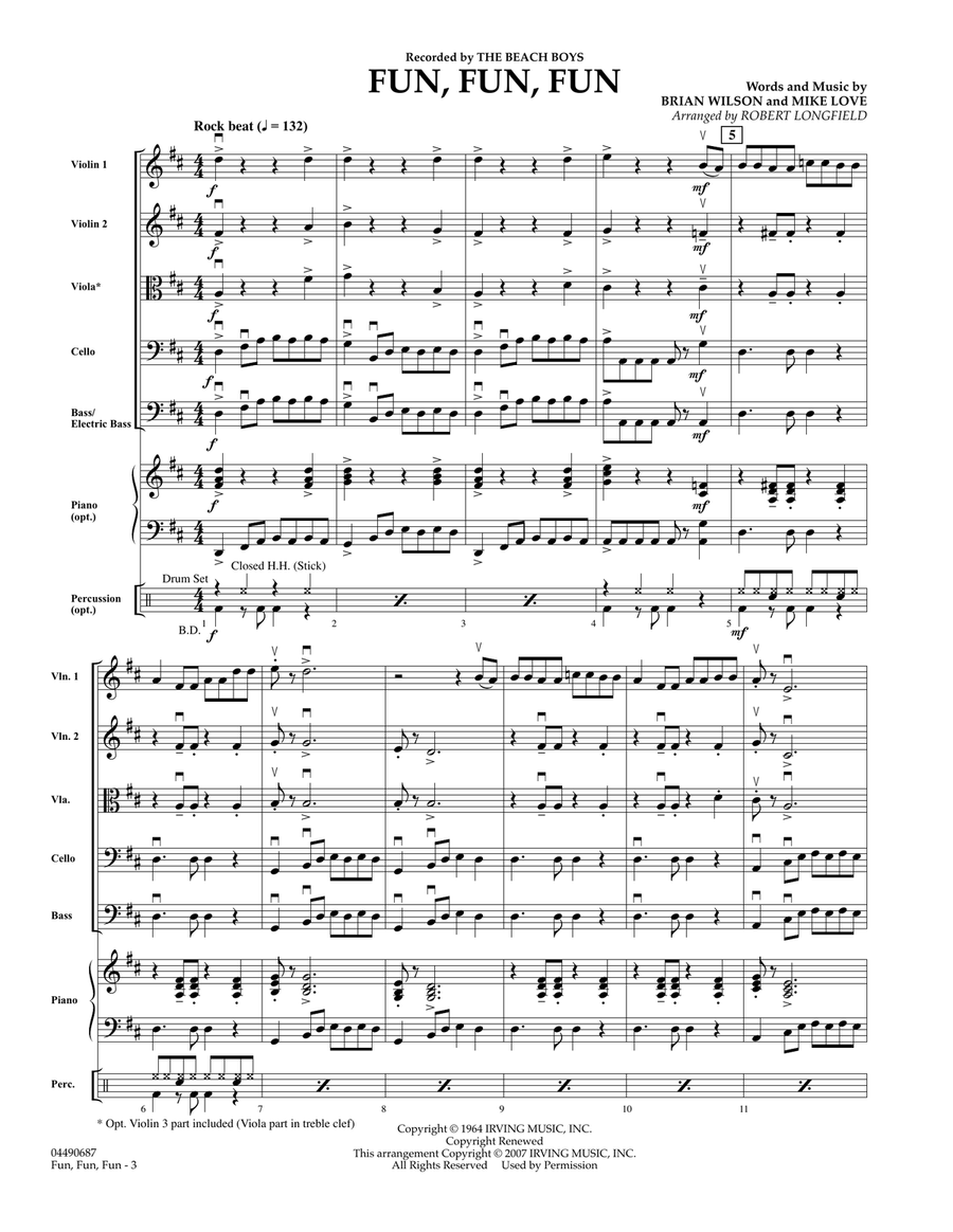 Book cover for Fun, Fun, Fun - Full Score
