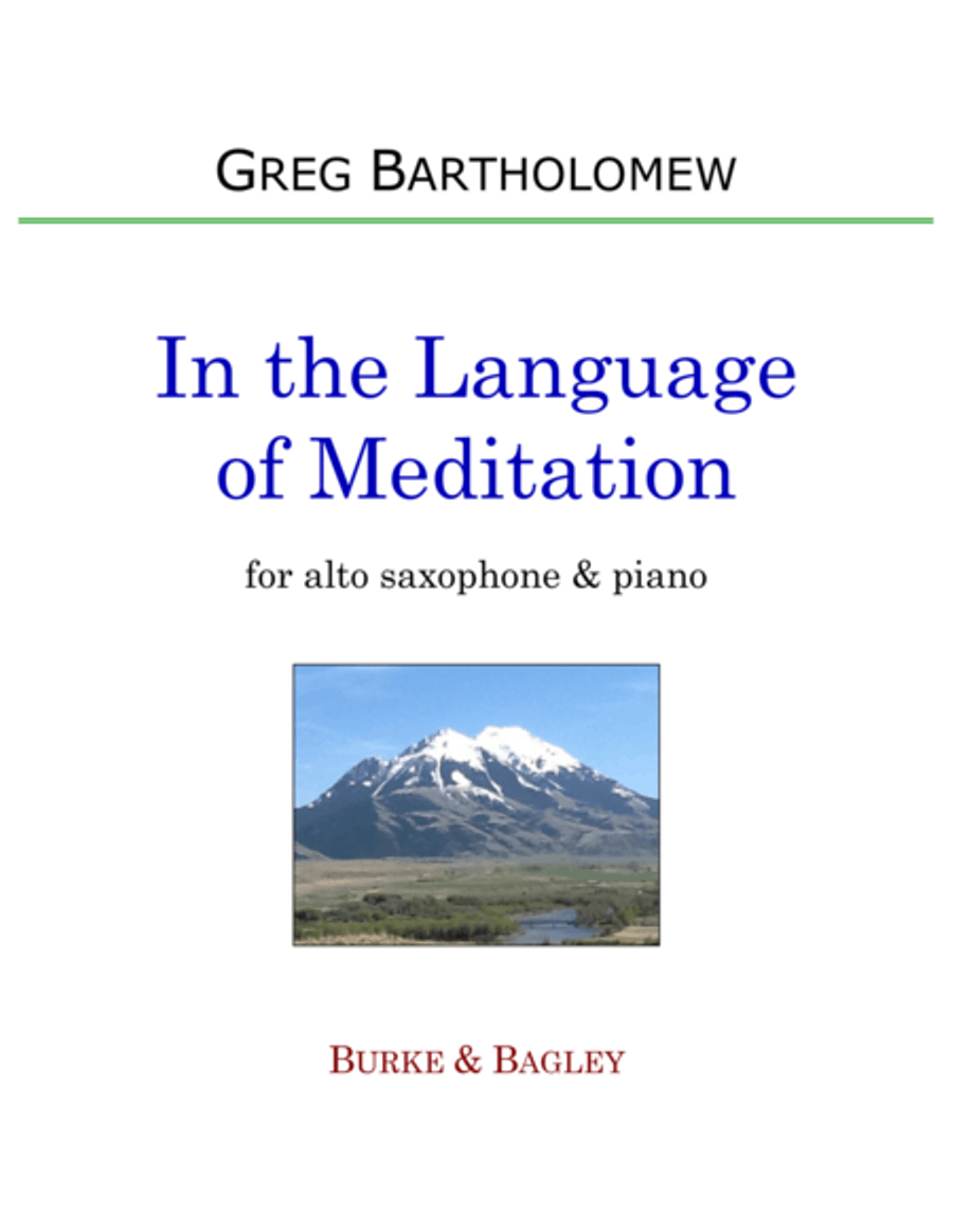 In the Language of Meditation for alto saxophone & piano Alto Saxophone scores gallery preview page 1