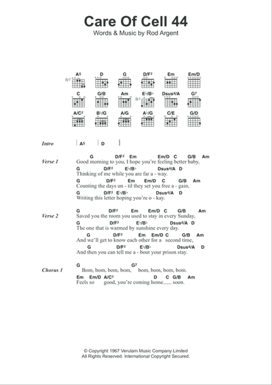 Care Of Cell 44 Guitar scores gallery preview page 1
