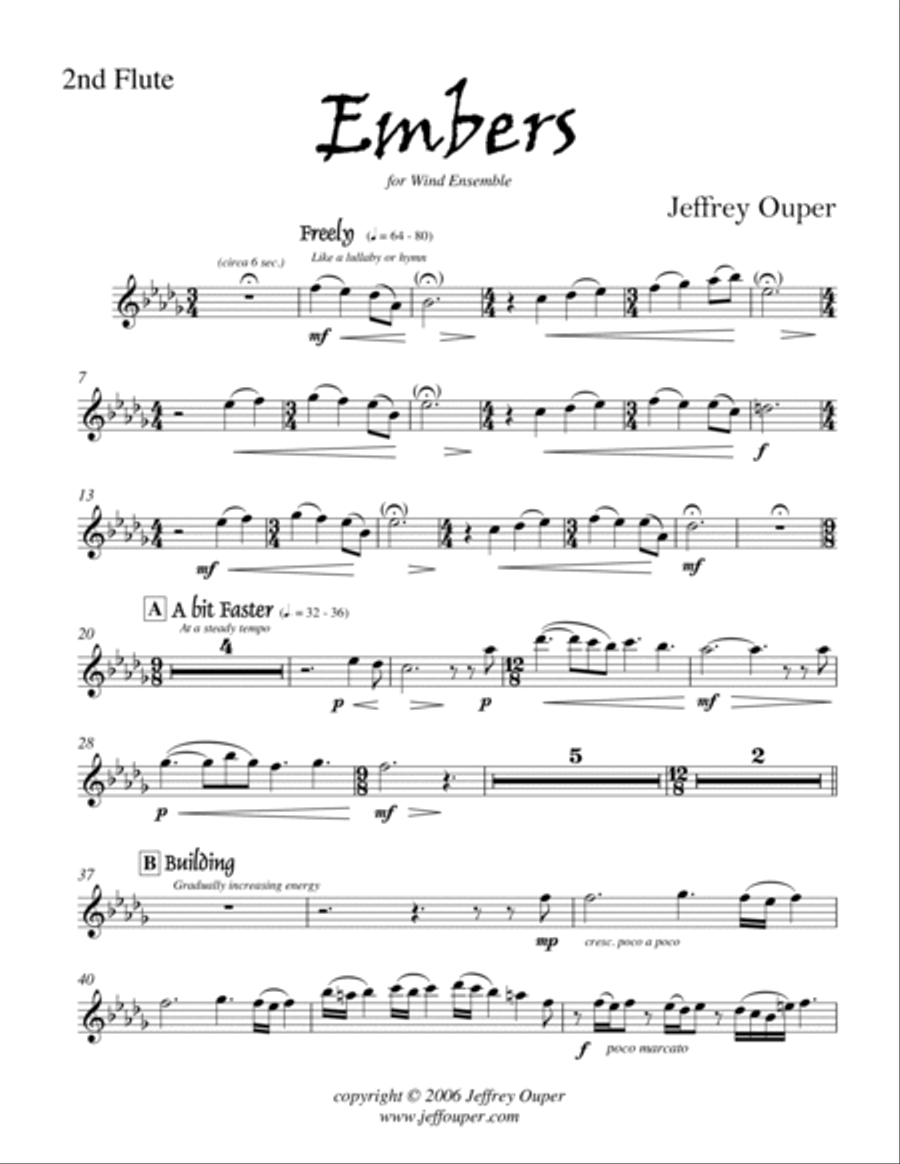 Embers (for Wind Ensemble) Concert Band scores gallery preview page 3