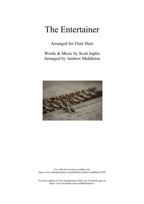 Book cover for The Entertainer arranged for Flute Duet
