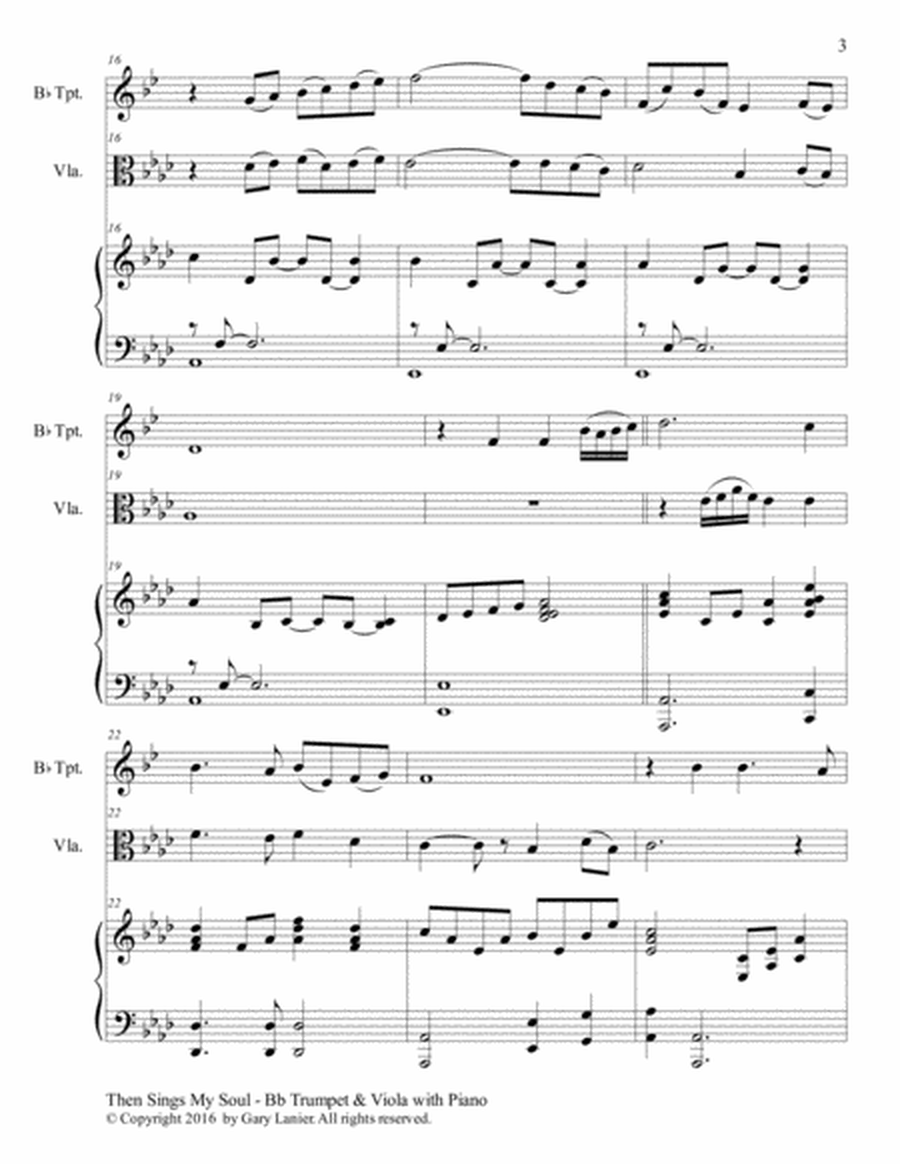 Trios for 3 GREAT HYMNS (Bb Trumpet & Viola with Piano and Parts) image number null