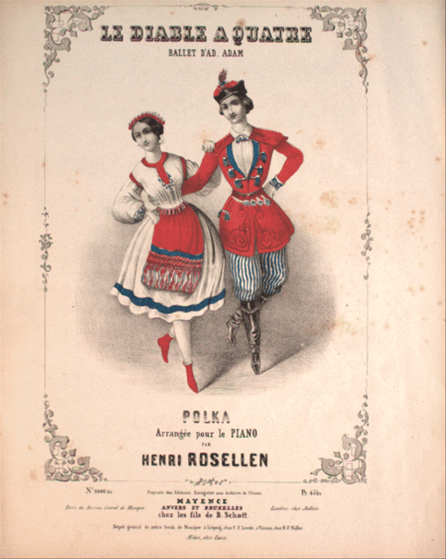 Le Diable a Quatre. Ballet D'Ad. Adam. Polka Piano Solo scores gallery preview page 1