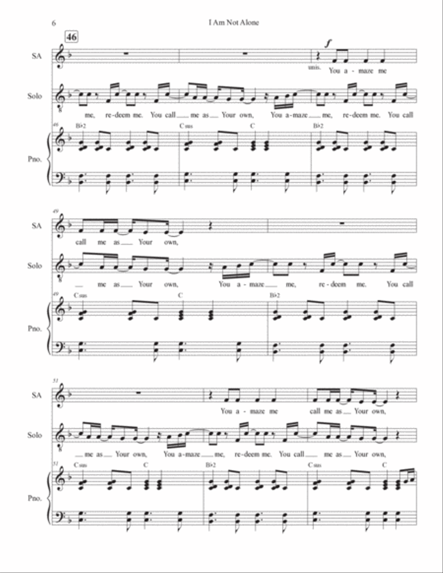 I Am Not Alone 3-Part scores gallery preview page 6