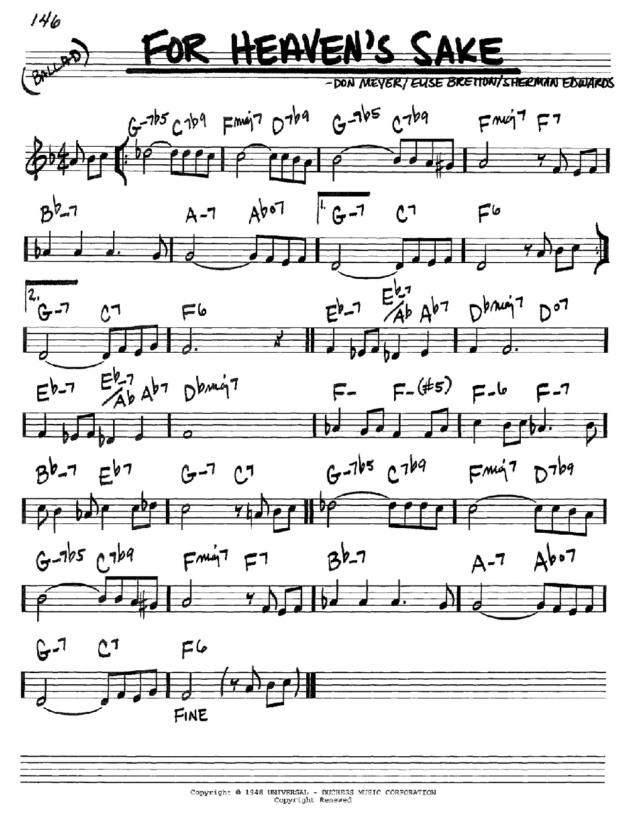 For Heaven's Sake For Heaven's Sake C Instrument scores gallery preview page 1