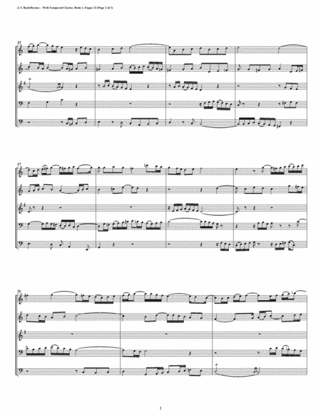 Fugue 23 from Well-Tempered Clavier, Book 1 (Double Reed Quintet) image number null