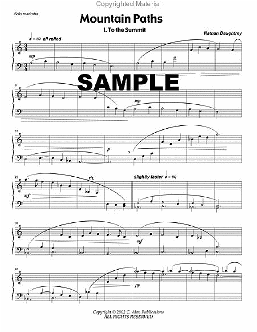 Mountain Paths (score & part) Percussion Ensemble scores gallery preview page 2