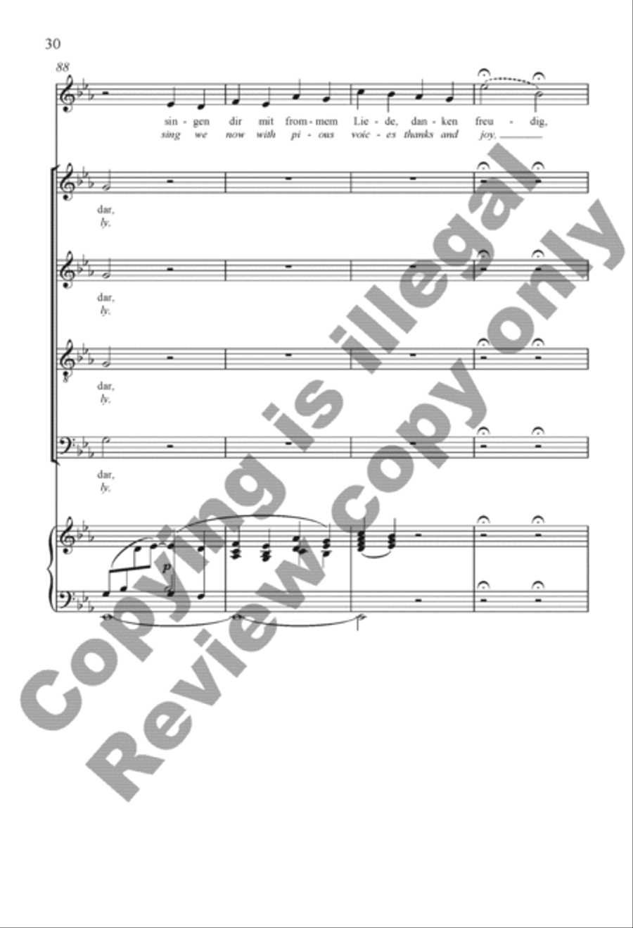 Drei Geistliche Lieder (Three Sacred Songs) 4-Part scores gallery preview page 49