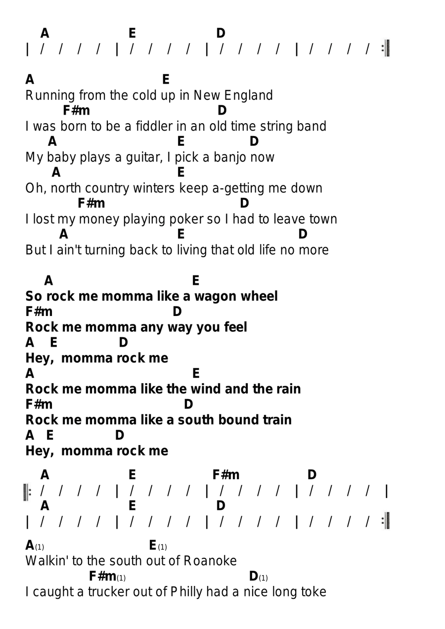 Wagon Wheel Guitar scores gallery preview page 5