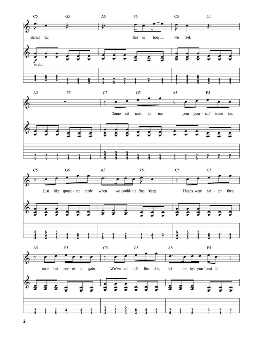 My Name Is Jonas Acoustic Guitar scores gallery preview page 2