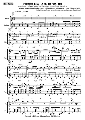Ragtime joke (O glumă ragtime) - miniature for flute (/violin) and/or guitar (/piano/harp) duo/solo