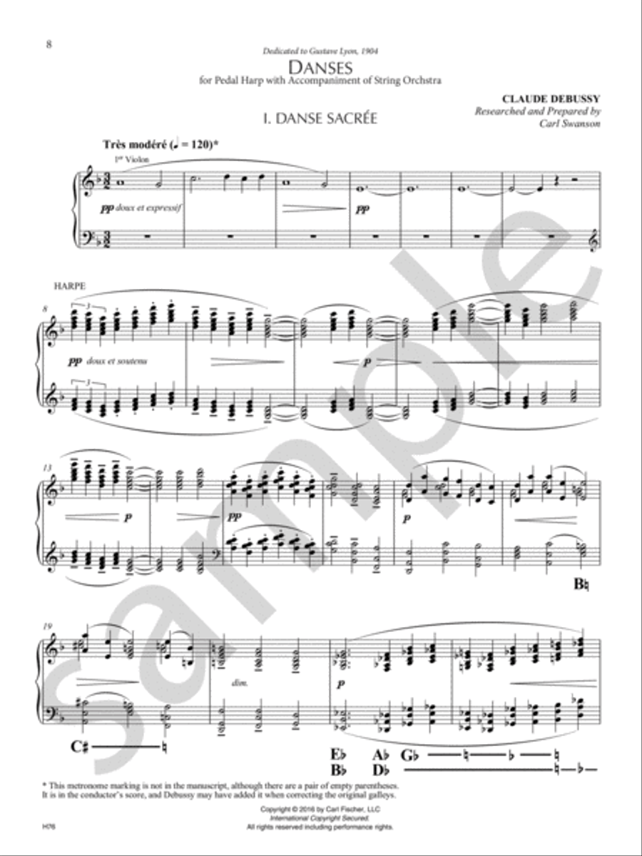 Danses Sacree et Profane Harp scores gallery preview page 3