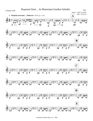 Requiem Octet ... In Memoriam Gunther Schuller (2015) trumpet in Bb part