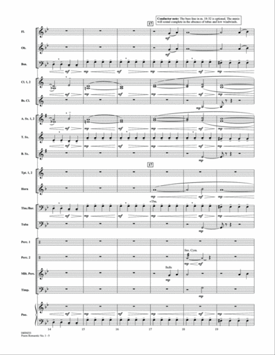Poem Romantic No. 1 (in G Minor) - Conductor Score (Full Score) Concert Band scores gallery preview page 5