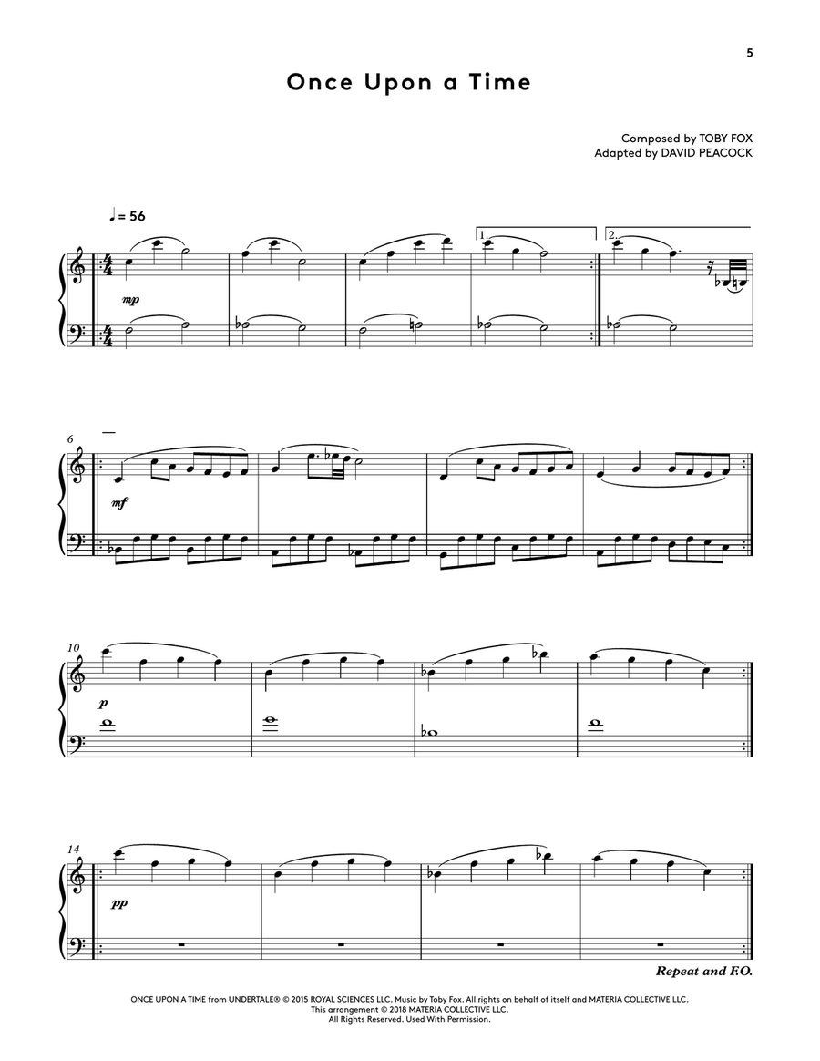 Undertale Complete Piano Score - Sheet Music from the game UNDERTALE Piano Solo scores gallery preview page 5