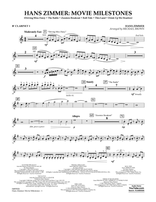 Hans Zimmer: Movie Milestones - Bb Clarinet 1
