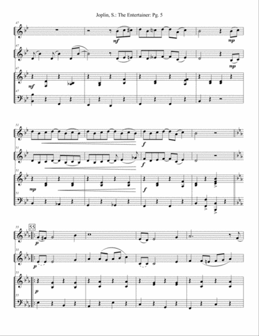The Entertainer Brass Ensemble scores gallery preview page 5