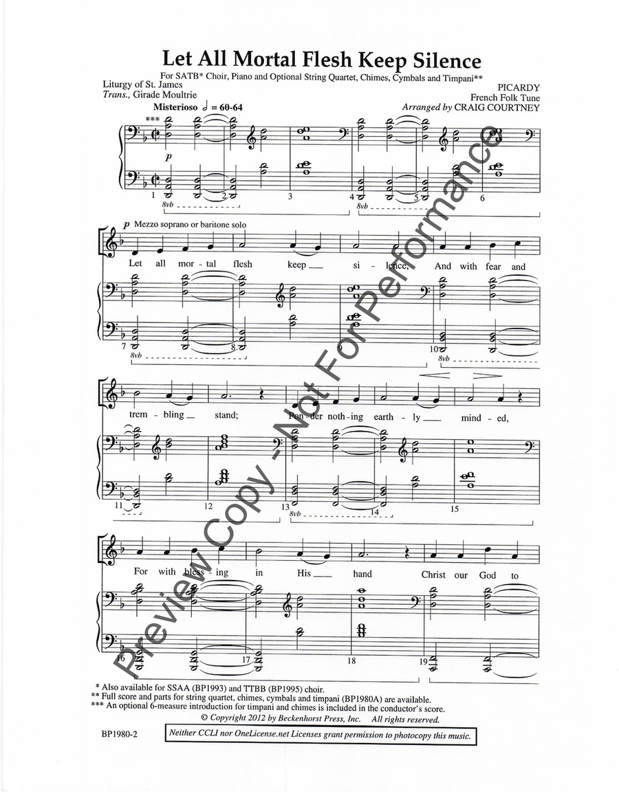Let All Mortal Flesh Keep Silence - SATB 4-Part scores gallery preview page 2