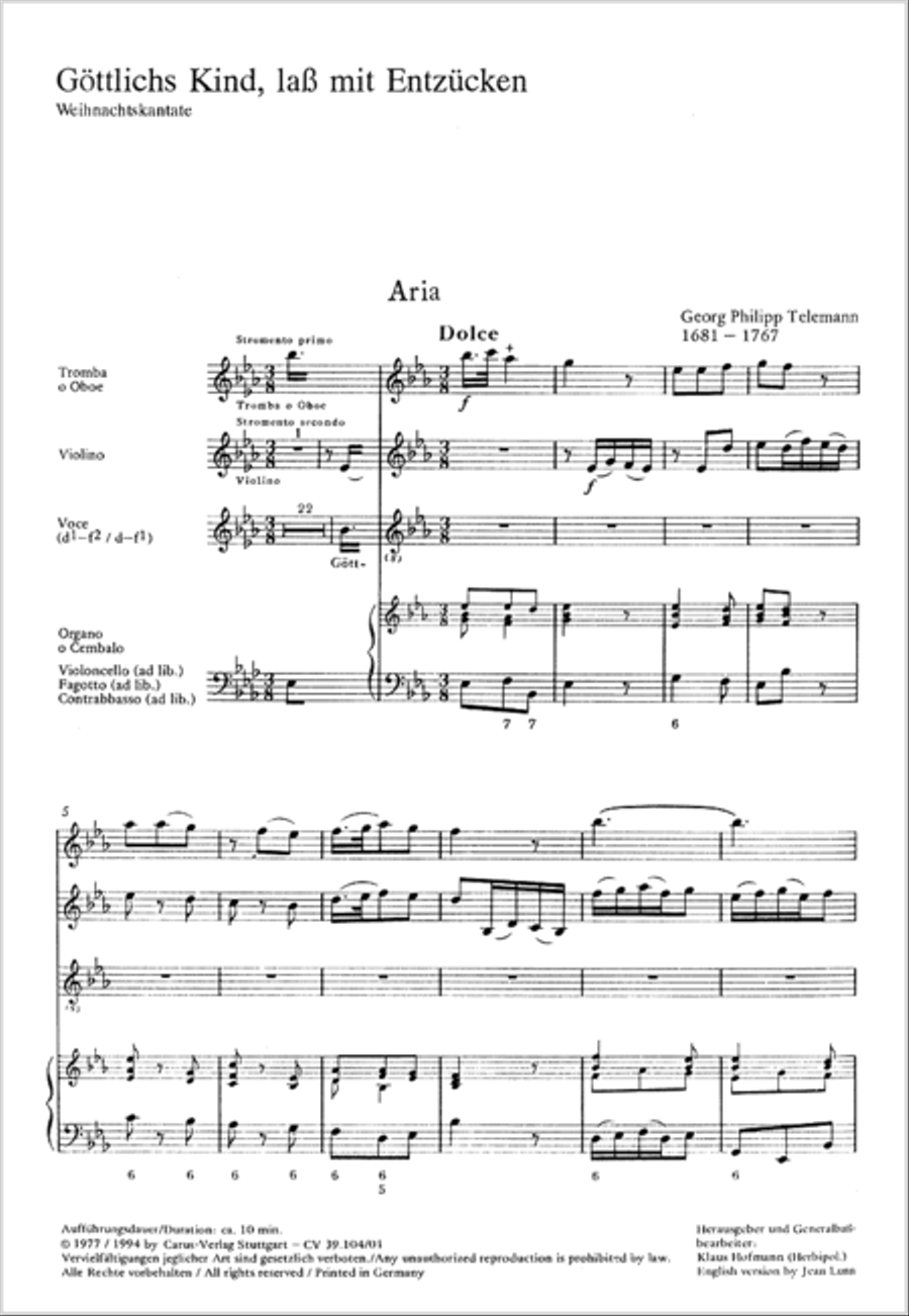 Holy child, come now with pleasure (Gottlichs Kind, lass mit Entzucken) Tenor Voice scores gallery preview page 18