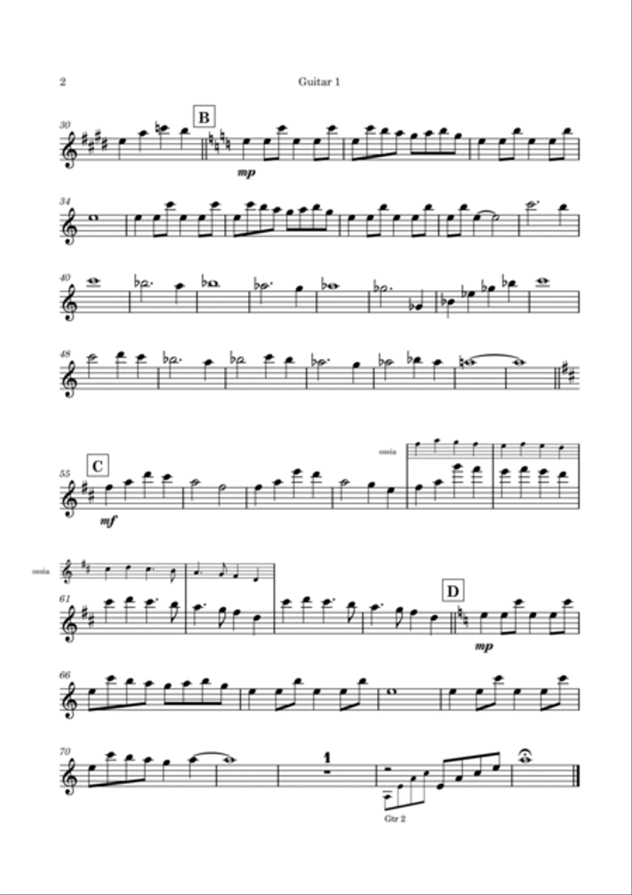 One Last Wish Guitar Ensemble scores gallery preview page 5